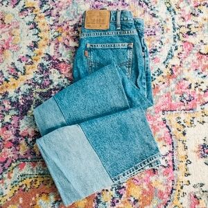 Vintage Levi's 505 Orange Tab Denim Handmade Upcycled Skirt